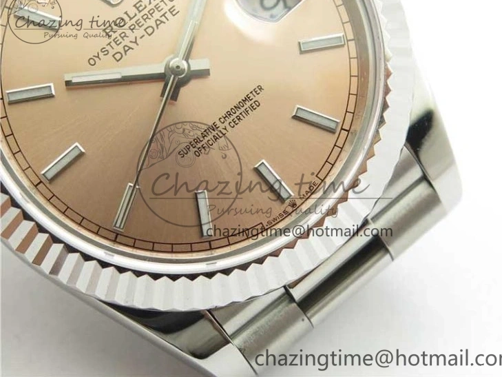 MiroTime 0111 Neat Day-Date 40mm 228239 BP New Dial Version 904 SS RG Stick Markers Dial on SS President Bracelet A 2819